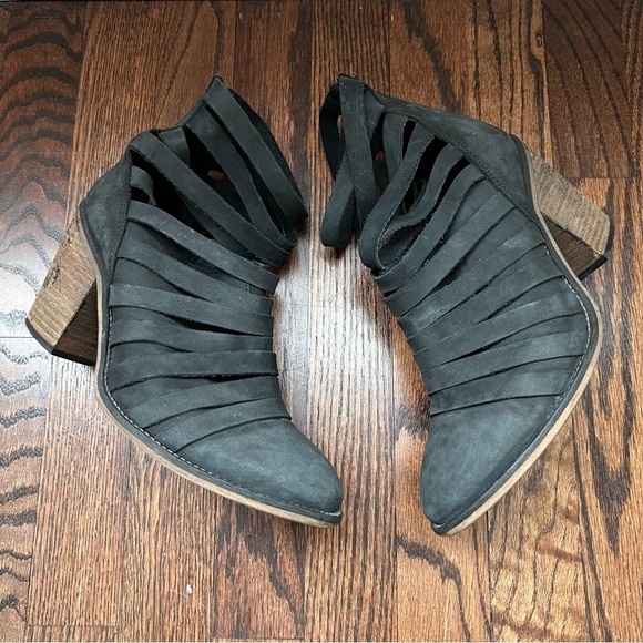 Free People Hybrid Strappy Suede Leather Boots Booties Heels Size 40 US 9-9.5, - Picture 16 of 16